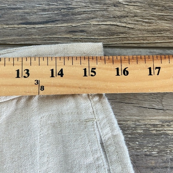 Island Importer Women’s Linen Pants Crop Wide Leg Size 32 Color Cream Pockets - Picture 5 of 9